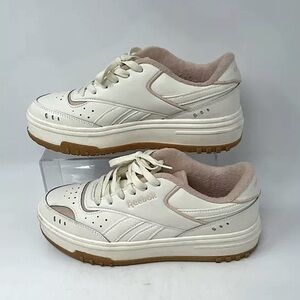 RARE Reebok Women’s Club C 85 Platform 30205WCCT White Pink Suede Sneaker Sz 7